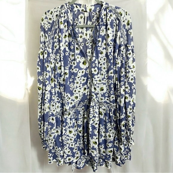 Free People Revolve Love Letter Boho Oversized Tunic Top Mini Dress Size Medium - Picture 4 of 5